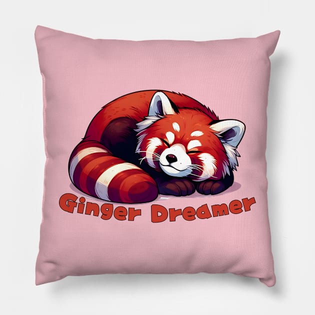 Tired red panda Pillow by Japanese Fever