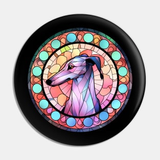Stained Glass Greyhound Dog Pin