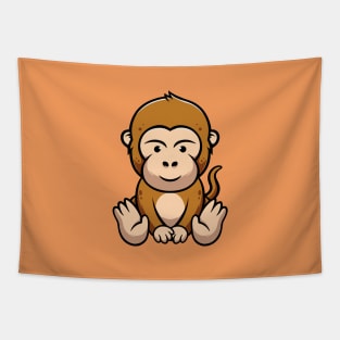 Cute Monkey Smiling Tapestry