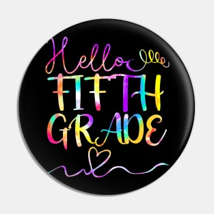 Hello Fifth 5th Grade Teacher Student Back To School Pin