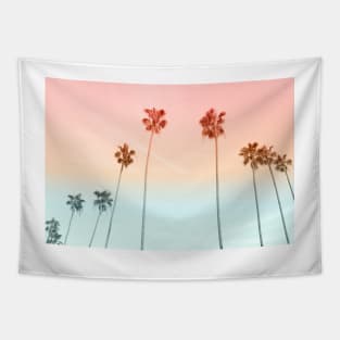 Cotton Candy Sky Palm Trees Tapestry