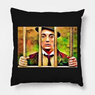 THE GOAT 1921 Buster Keaton Silent Movie Still Art Pillow