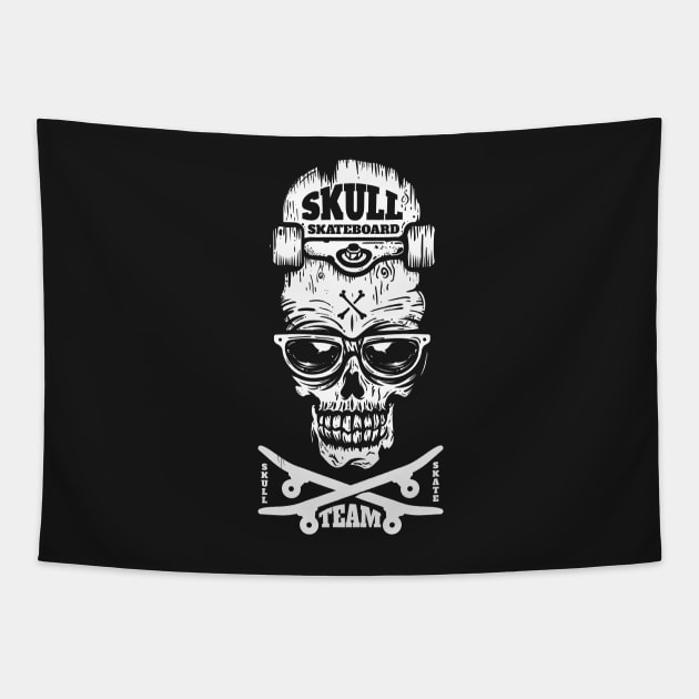 skate skull Tapestry by redwane