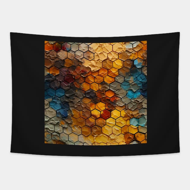 Abstract Honeycomb Tapestry by acrylicpainterr