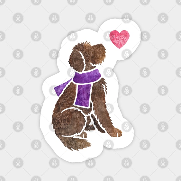 Watercolour Labradoodle Magnet by animalartbyjess