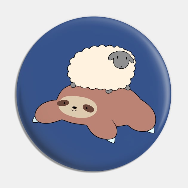 Sloth and Little Sheep Pin by saradaboru