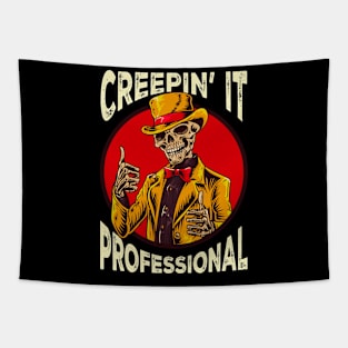 Funny Skeleton Meme Pun Goth Men Women Funny Halloween Tapestry