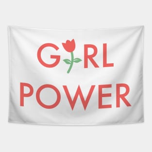 Red Girl Flower Power Tapestry