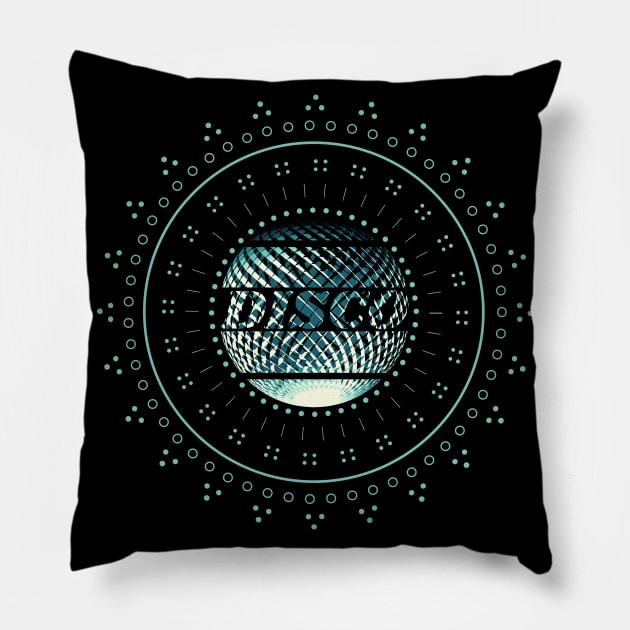 Disco discoball mandala goa Pillow by Bailamor