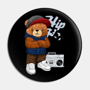 teddy bear in hip hop style Pin