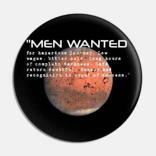 Mars Exploration Shackleton Ad Text Pin