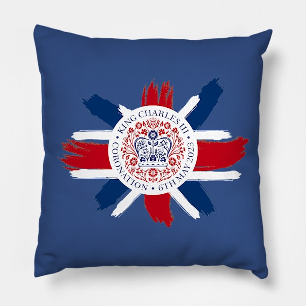 King Charles III Coronation Memorabilia - Celebrate 6th March 2023 Pillow by Fudgel Creative