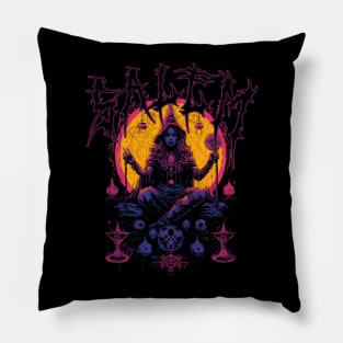 Salem Witch Deathcore Art Tee: Dark Melodies and Occult Aesthetics Pillow