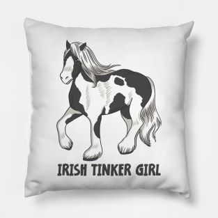 Horse Riding Horse Lover Horse Girl Irish Tinker Girl Pillow