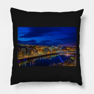 Newcastle Quayside At Dusk Pillow