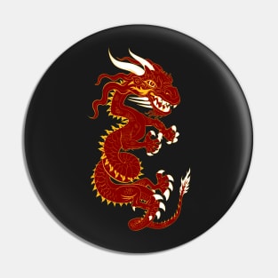 Red Dragon with Golden Style Pin