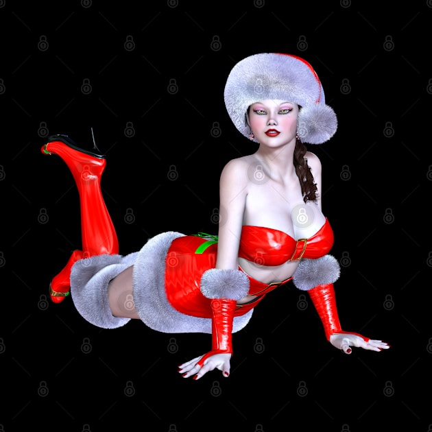 Merry Christmas Cute Santa Lady by holidaystore