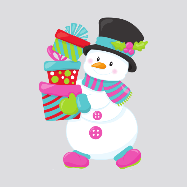 Christmas Snowman, Carrot Nose, Gifts, Presents by Jelena Dunčević