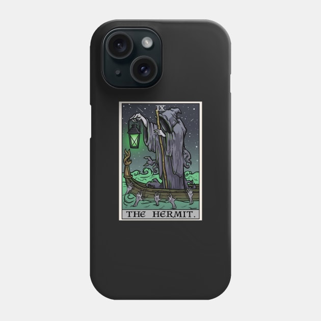 The Hermit Tarot Card Gothic Halloween Psychopomp Grim Reaper Angel of Death Phone Case by TheGhoulishGarb