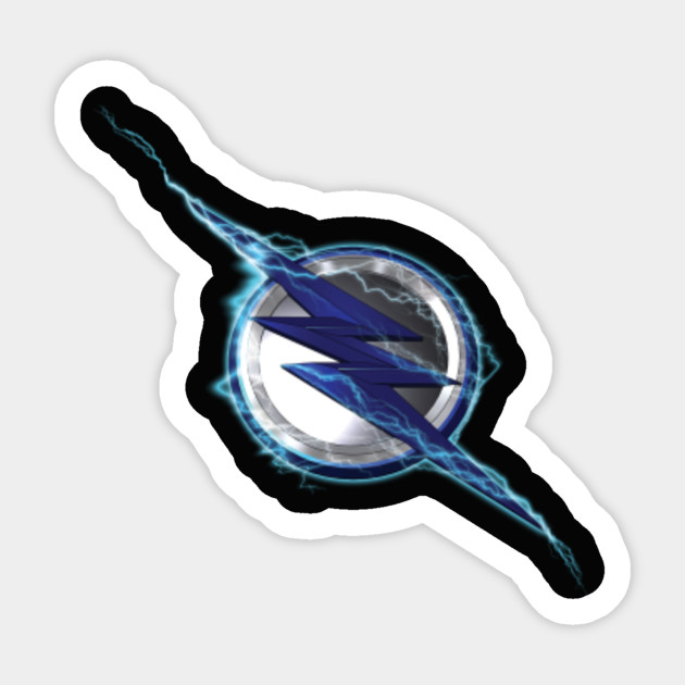 Zoom Powered Up Blue Lightening Sticker Teepublic