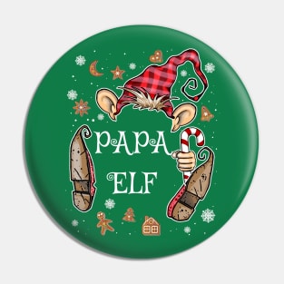 Funny Papa Elf Christmas Costume Pin