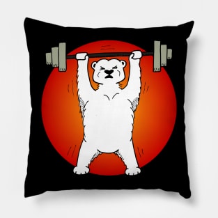 Powerlifting Polar Bear Pillow