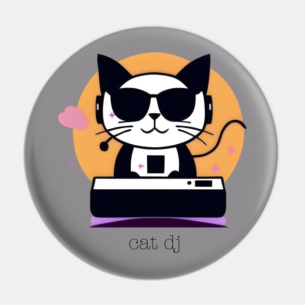 DJ Cat Pin by geeklyshirts