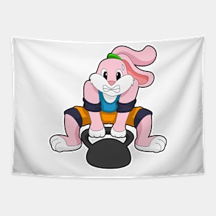 Rabbit at Fitness with Dumbbell Tapestry