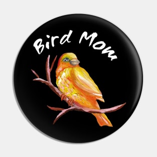 Canary Bird Mom - White Text Pin