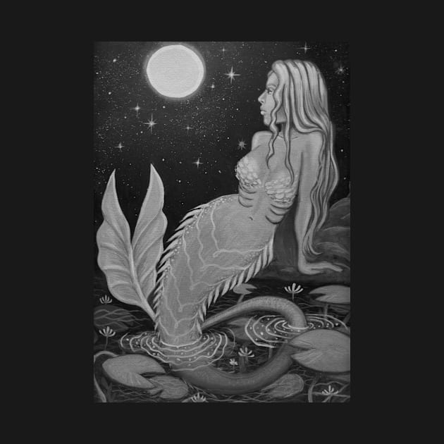 Black and White Moon mermaid by Melisaura