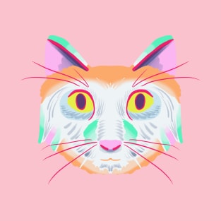 Cat Head Art Version 1 (pastel scheme) T-Shirt