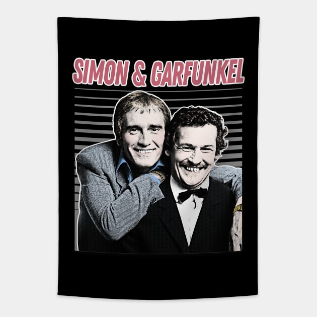 Simon & Garfunkel / Retro Aesthetic Meme British Humour Parody Design Tapestry by DankFutura