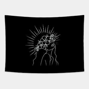 White On Black Tapestry