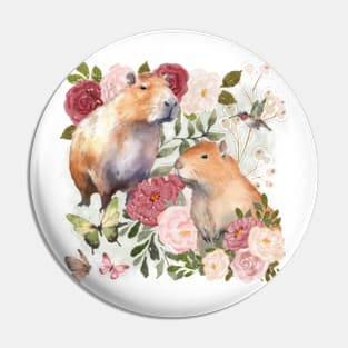 Capybara Botanical Garden Pin