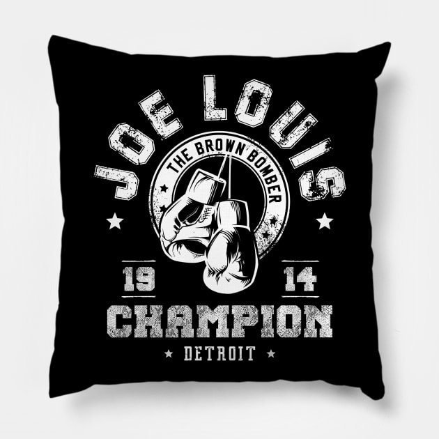 Joe Louis - The Brown Bomber Pillow by CulturedVisuals