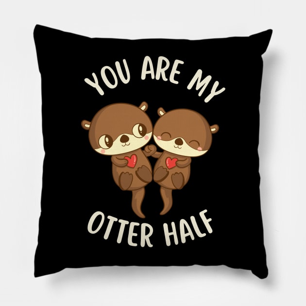 You Are My Otter Half Pillow by Illustradise