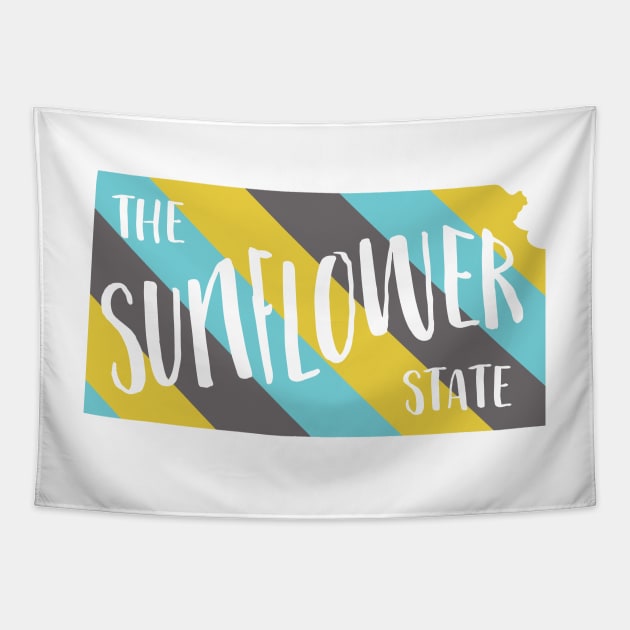 Kansas the Sunflower State Tapestry by greenoriginals