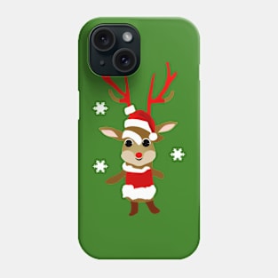 Cute Little Reindeer in a Santa Suit Phone Case