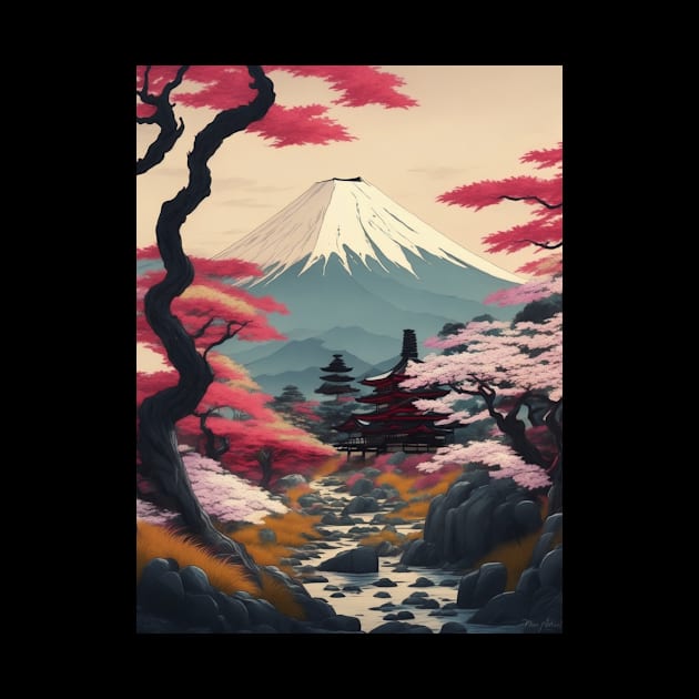 Serene Mount Fuji Sunset - Peaceful River Scenery by star trek fanart and more