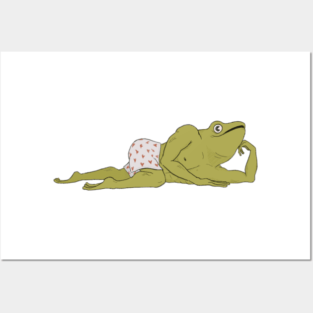 Sexy frog man pinup pose