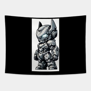 Chibi Neko Mecha Grey Tapestry