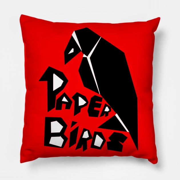 Paper Birds Crow Origami Pillow by PoesUnderstudy