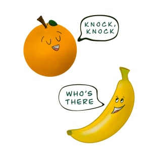 Knock Knock - Orange Banana Base Dad Joke T-Shirt