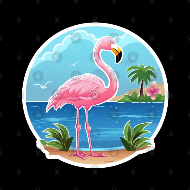 Flamingo Sticker: Channel Your Inner Grace by 777Design-NW