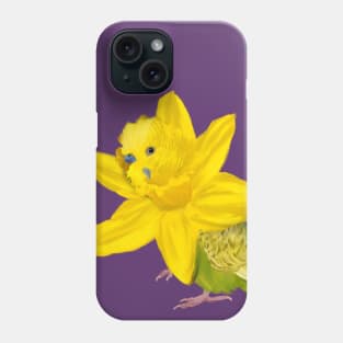 Yellow Parakeet + Daffodil Phone Case