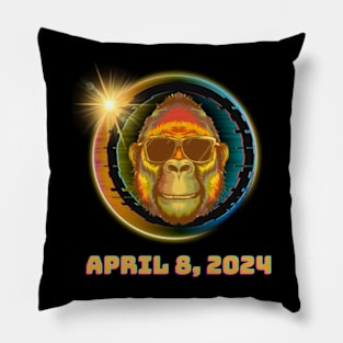 Solar Eclipse TShirt 2024 monkey Wearing Solar Eclipse Glasses Pillow