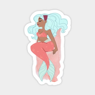 Mermaid Splash in Mint and Peach Magnet