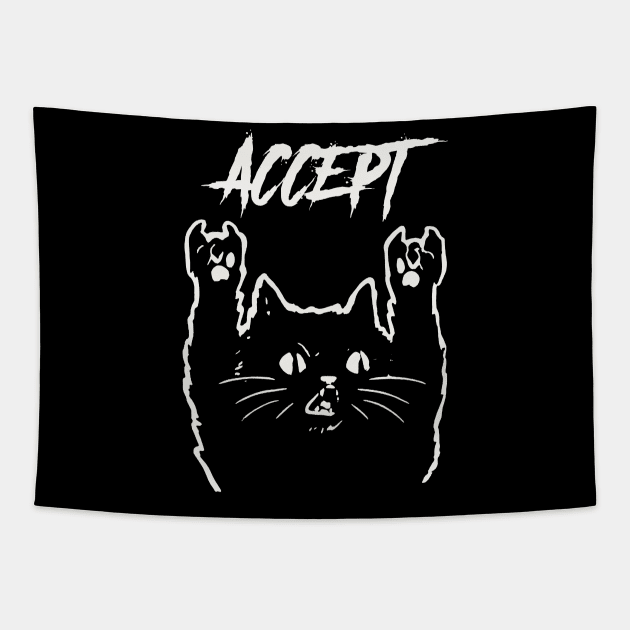 accept metal cat Tapestry by bubur ayam