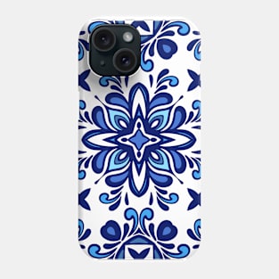 Blue and White Flower Tile Phone Case