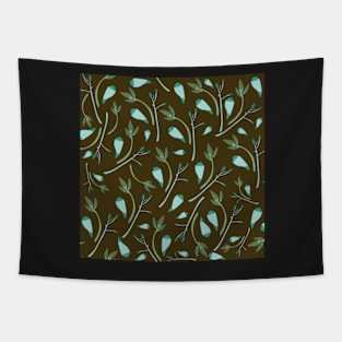 Botanical Flower Buds Pattern Tapestry